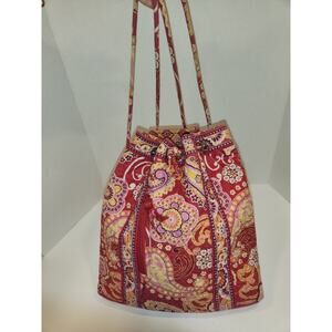 Vera Bradley Lilli Bell Drawstring Backpack Retired Pink Orange Paisley